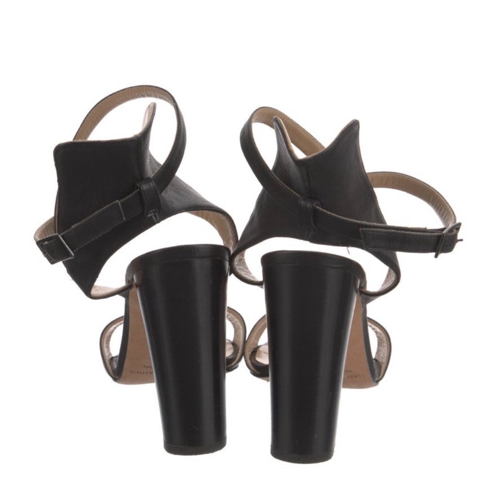 Manolo Blahnik Black Leather Strappy Heels - Picture 8 of 10